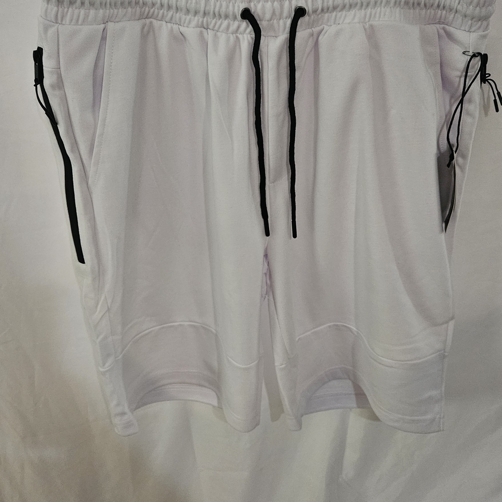 White Men's Shorts with Black Accents